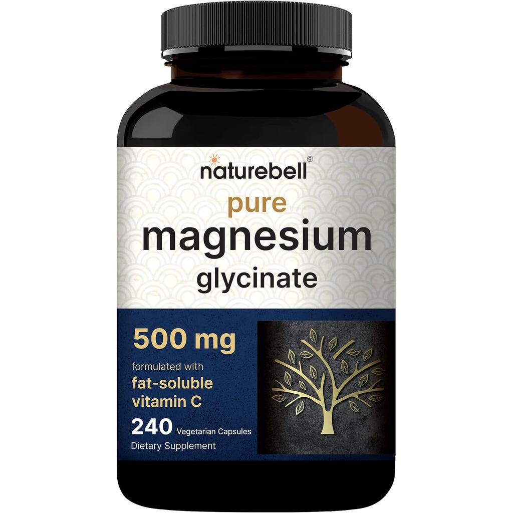 Naturebell Pure Magnesium Glycinate 500mg, 240 Kapsul Sayuran | 100% Berkelompok & Dimurnikan – Diuji oleh Pihak Ketiga, Mesra Vegan, Bukan GMO, Tanpa Bahan Pengisi. 0UCD