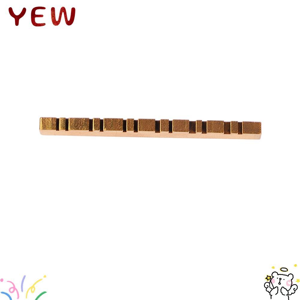 YYE 12 String Guitar Nut, Pre Slotted Brass Material Brass Guitar Nut, Tuning Stability Sturdy Construction Brass Color Electric Guitar Nut 12 String Guitar
