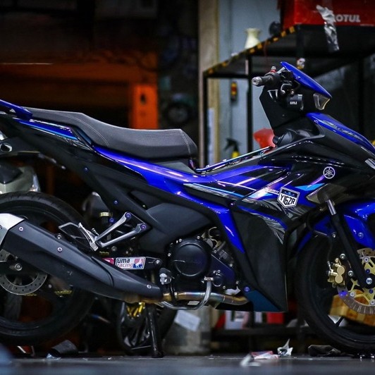 Removable sticker Exciter 155 blue and black Y16ZR Malay High quality waterproof 3-layer Decal - Sticker code 129