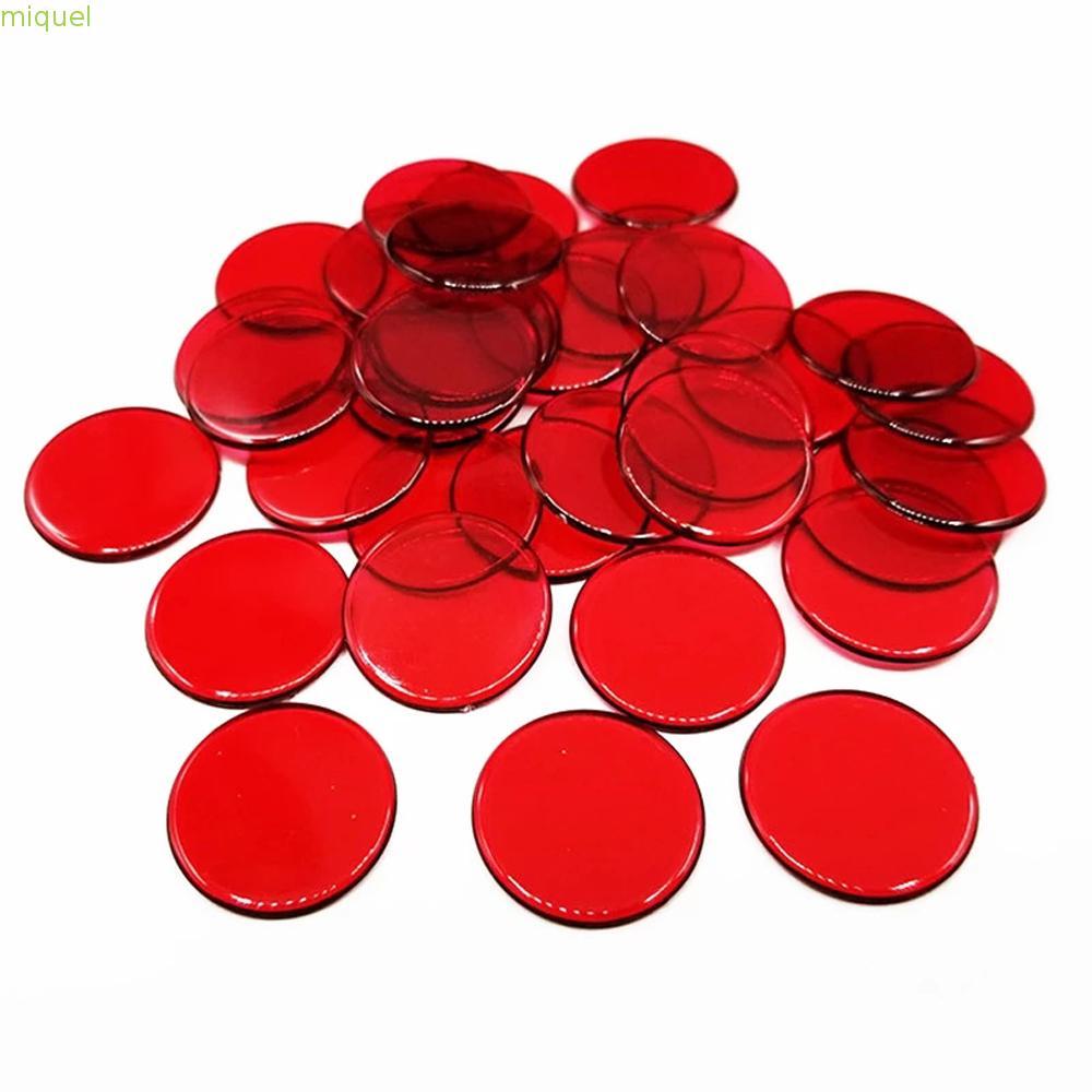 MIQUEL Math Toys Round Chips Classroom Supplies for Bingo Game Transparent 15mm Multicolor Disc Montessori Learning