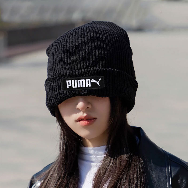 PUMA PUMA Knitted Hat Men's Hat Women's Warm Ear Protection Wool Outdoor Leisure Cold Couple Sports Hat