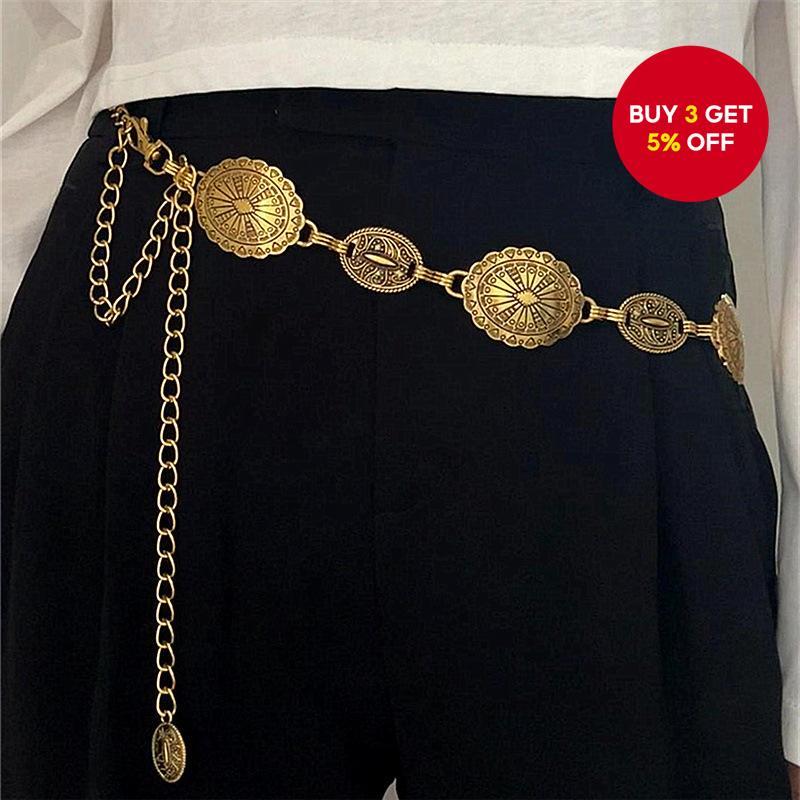 Fashion Women’s Gold Waist Chain – Vintage Boho Metal Belt for Dress, Beach & Party Look