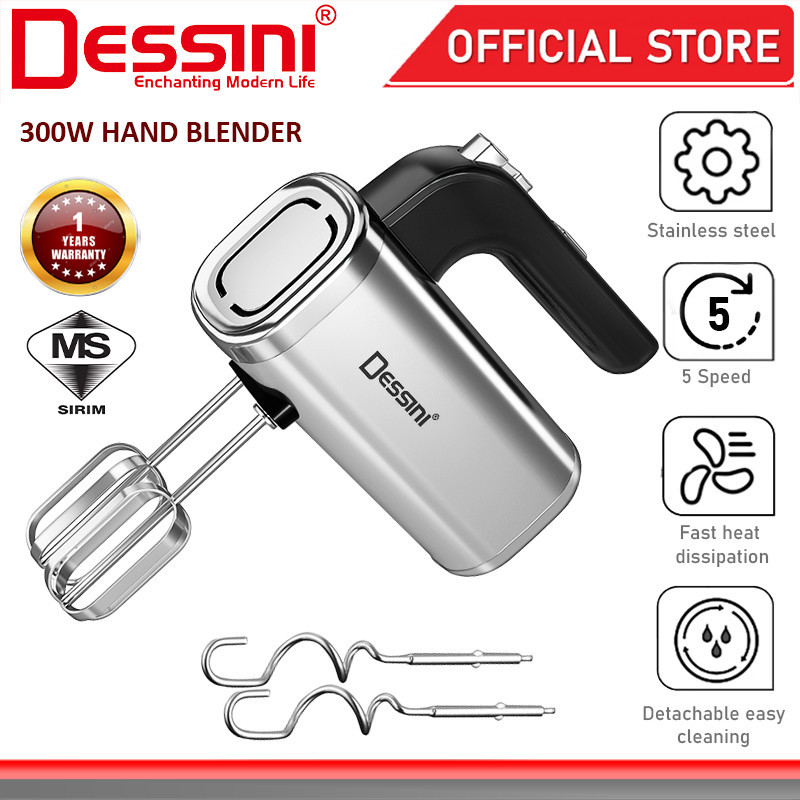 DESSINI ITALY 5 Speed Electric Hand Mixer Egg Beater Blender Grinder Processor Dough Whisk Mesin / Pengadun Bancuh Telur