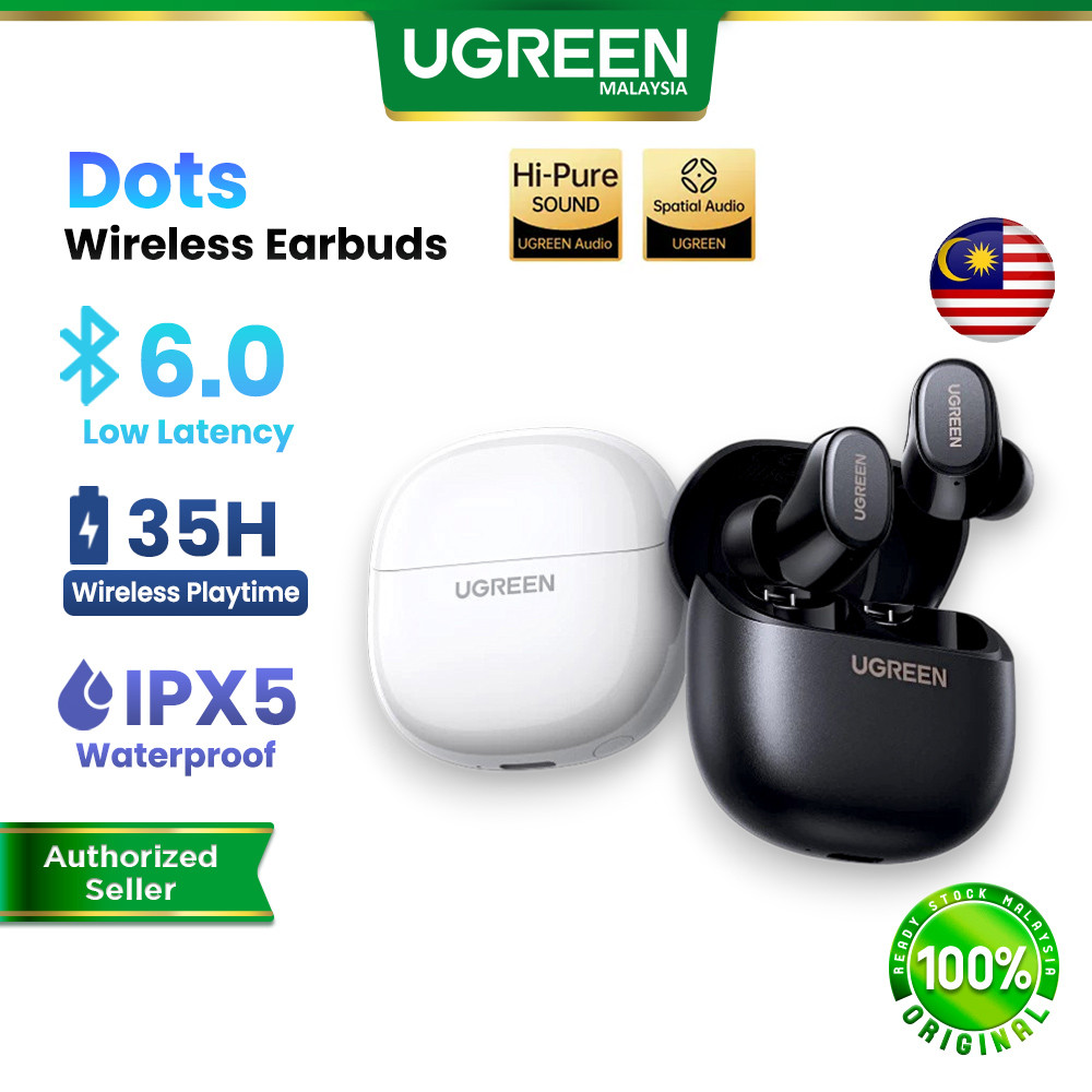 UGREEN Dots Earbuds BT6.0 35H Battery 2 Mics ENC Low Latency Spatial Audio IPX5 Sports Wireless Earphones TWS iPhone 17