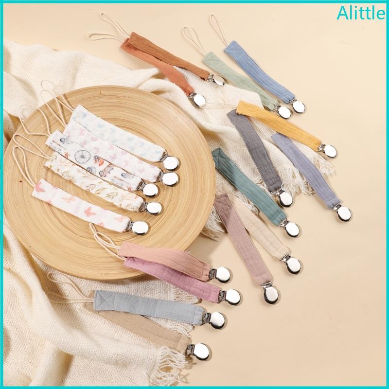 Alia 6Pcs Newborn Dummy Chain Baby Soother Chain Pacifier Holder Cotton Dummy Clips