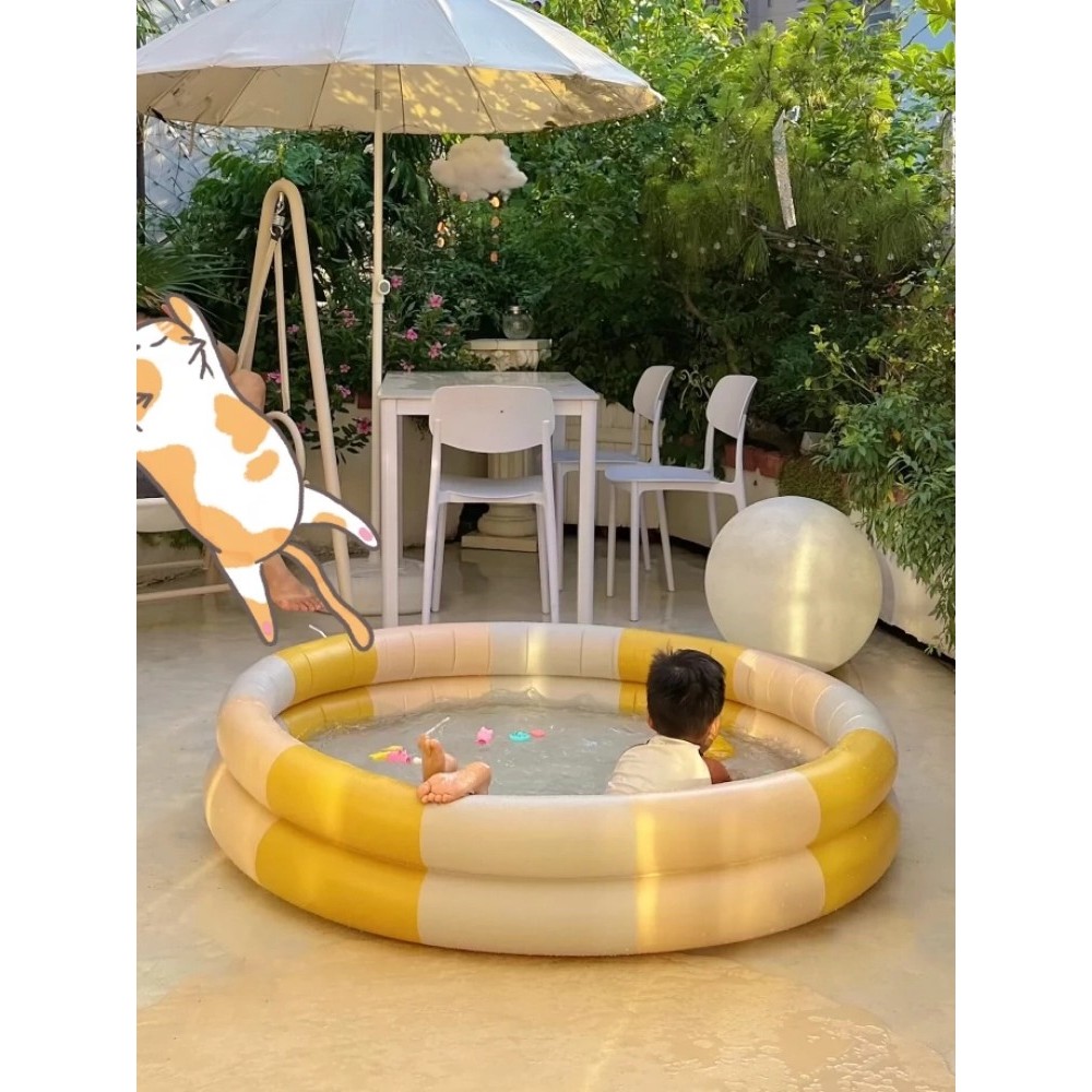 Children's Inflatable Swimming Pool Household Foldable Rosemary Stripes Baby Pool Playing Water Paddling Inflatable Ocean Ball Pool Six One Gift260526T