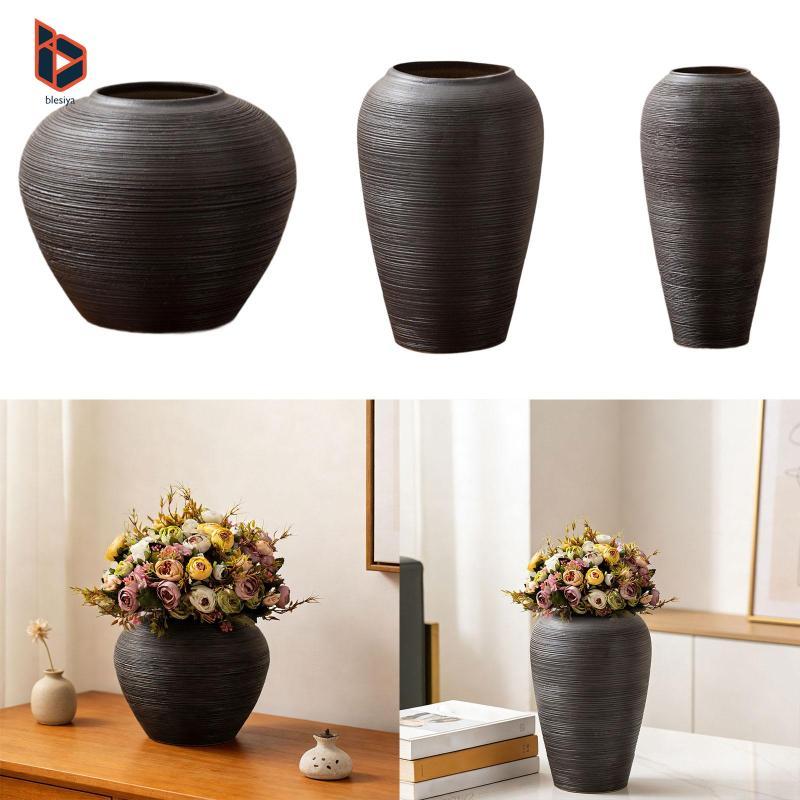 blesiya Ceramic Vase Pottery Rustic Decorative Handcrafted Glazed Centerpiece Minimalist Flower Accent Suitable for Gift Giving Home Office