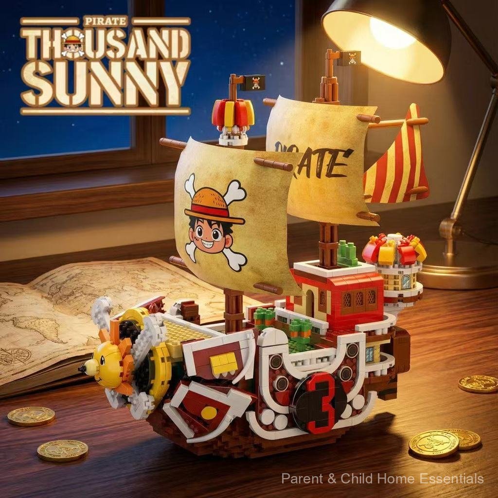 One Piece Thousand Sunny Building Blocks Pirate Ship Compatible Lego Assembled Model Anime Collectible Educational Toys For Kids Adults Birthday Gift