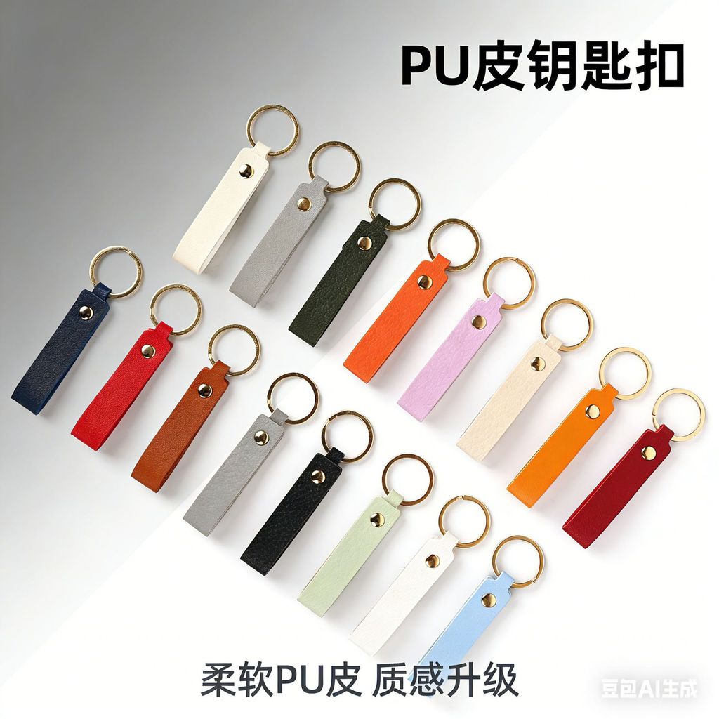 Cheap PU Leather Keychain Diy Fashion Pendant For Bag And Luggage Customized Pu Leather Keychain Business Gifts