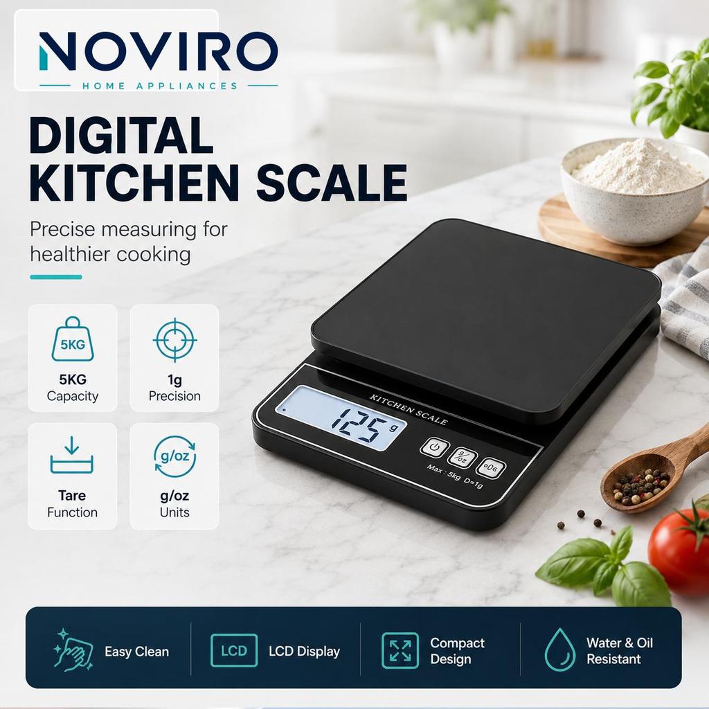 SF-400 Mini Digital Kitchen Scale 5KG High Precision Food Measuring Scale LCD Display for Baking Cooking