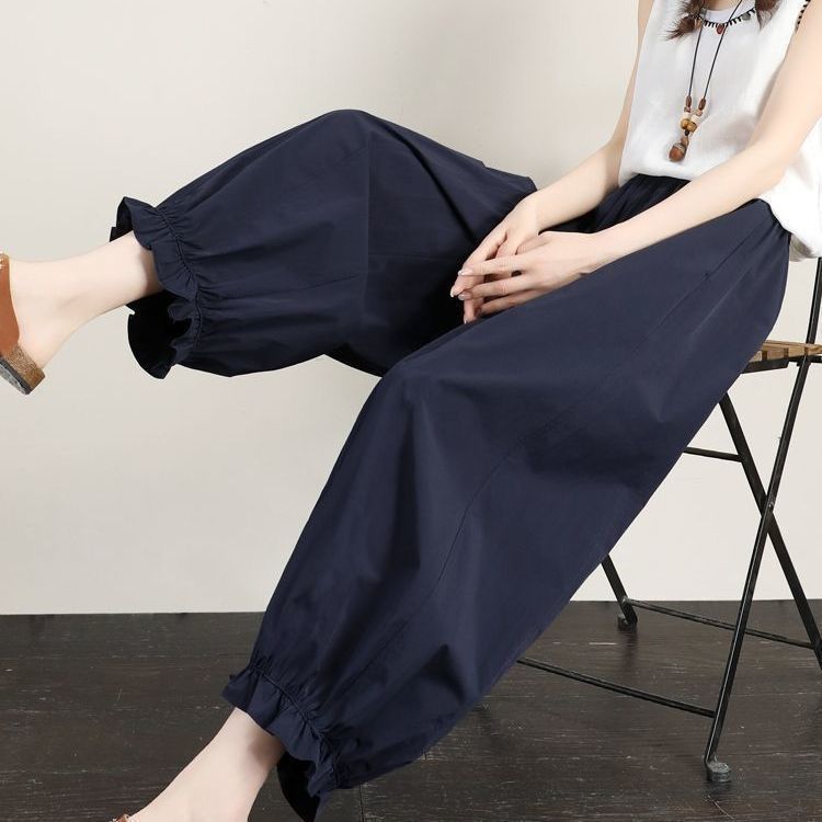 Thin Style Lace Pants - Women's High Waist Fungus Lace Casual Pants