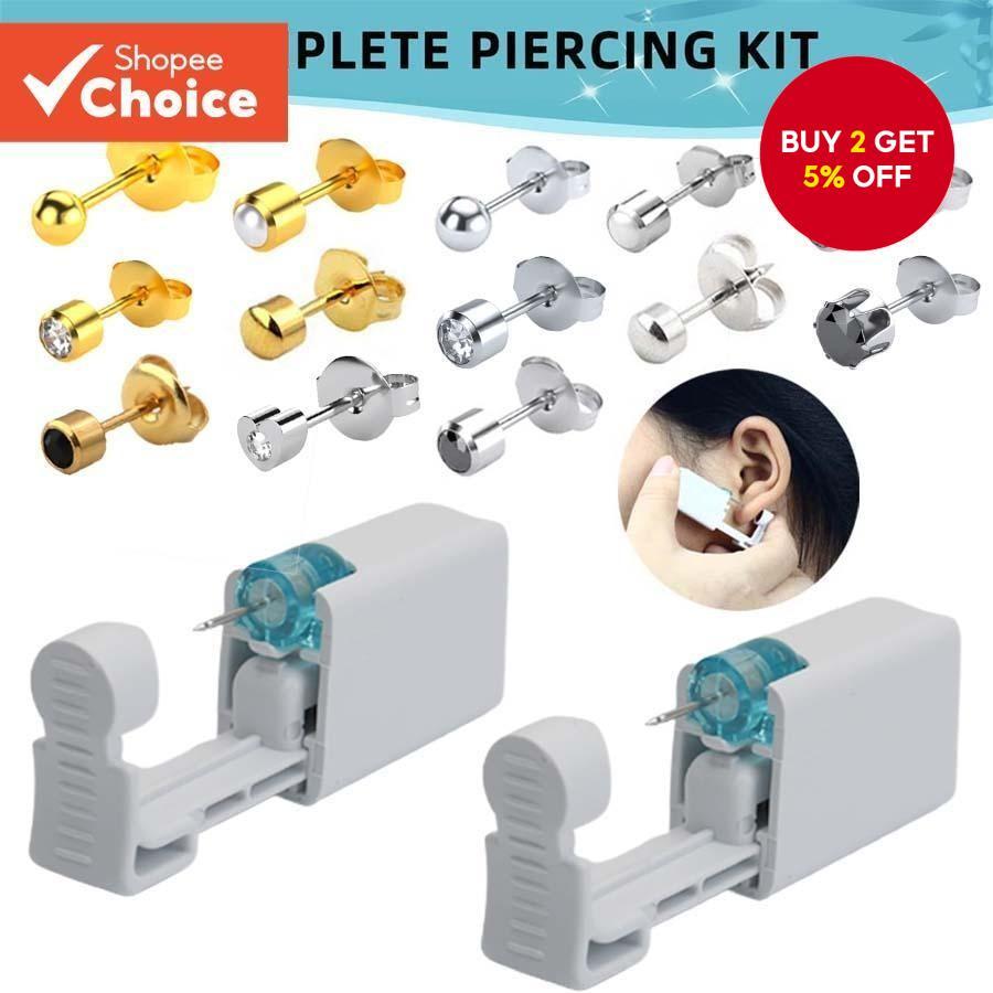 1PC Sterile Ear Piercing Gun For Home Use, Safe Disposable Piercing Tool With Stud, Painless DIY Earrings Kit For Women Girls