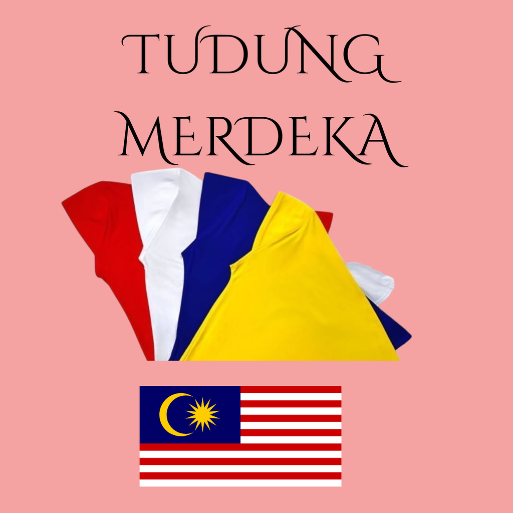 TUDUNG BAWAL BUDAK PLAIN MERDEKA EDITION BIDANG 38'' BAWAL MALAYSIA BIRU ROYAL tudung merdeka untuk budak merdeka