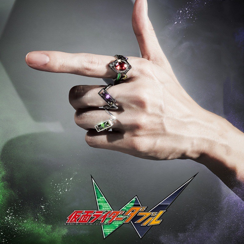 Kamen Rider W iconic story-themed ring Gaia Memory niche anime merchandise cosplay ring
