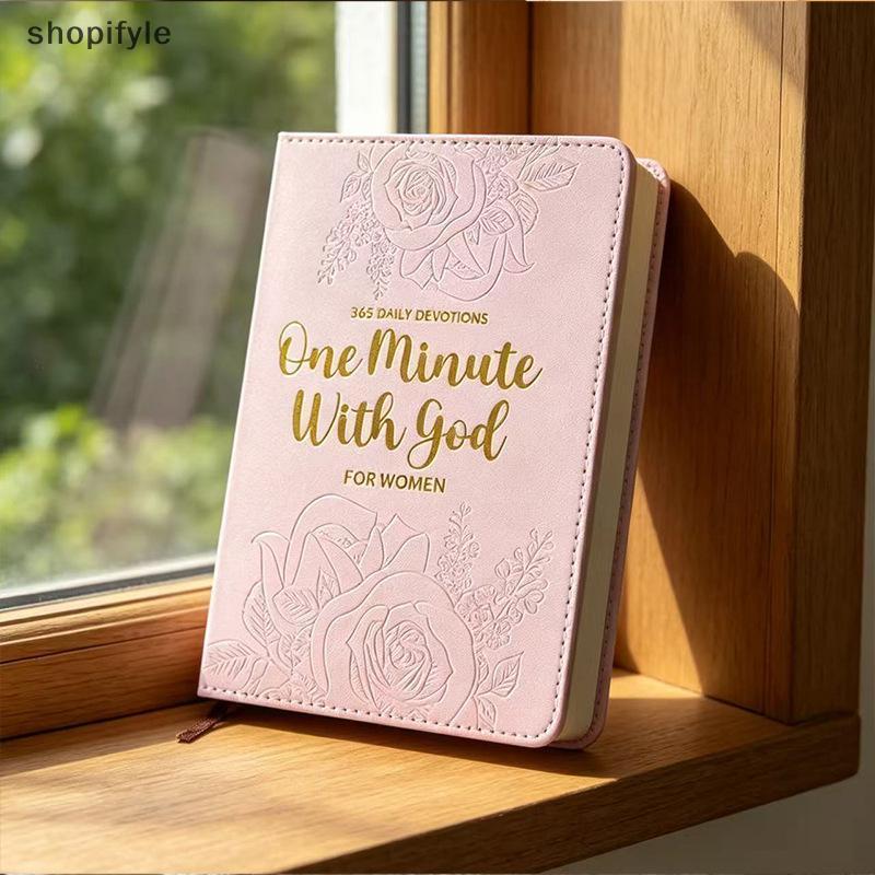 shopifyle 365 Days Daily Prayer Leather Brown And Pink Notebook Portable Daily Devotional Journal Faith Stationery Supplies For Women MY