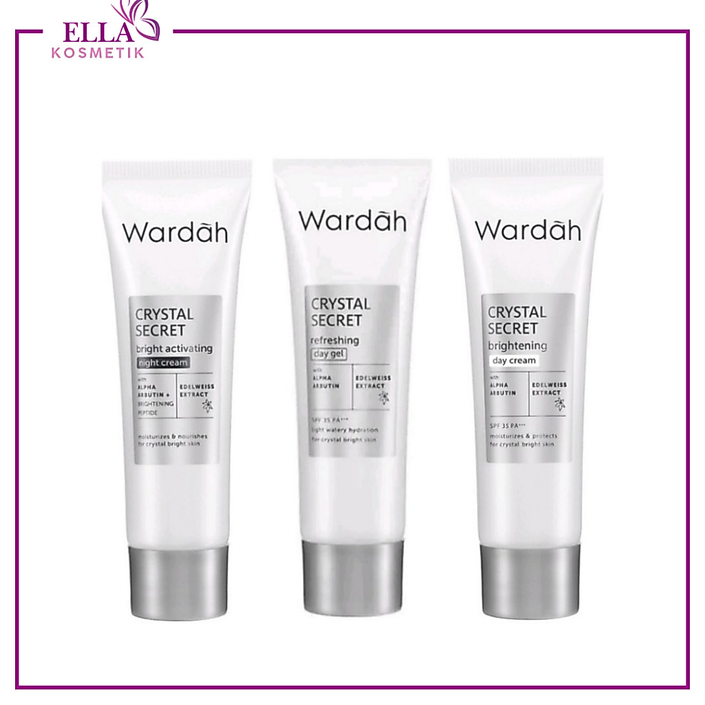 Wardah Crystal Secret 15ml Day/Night Cream Moisturizer (new Packaging