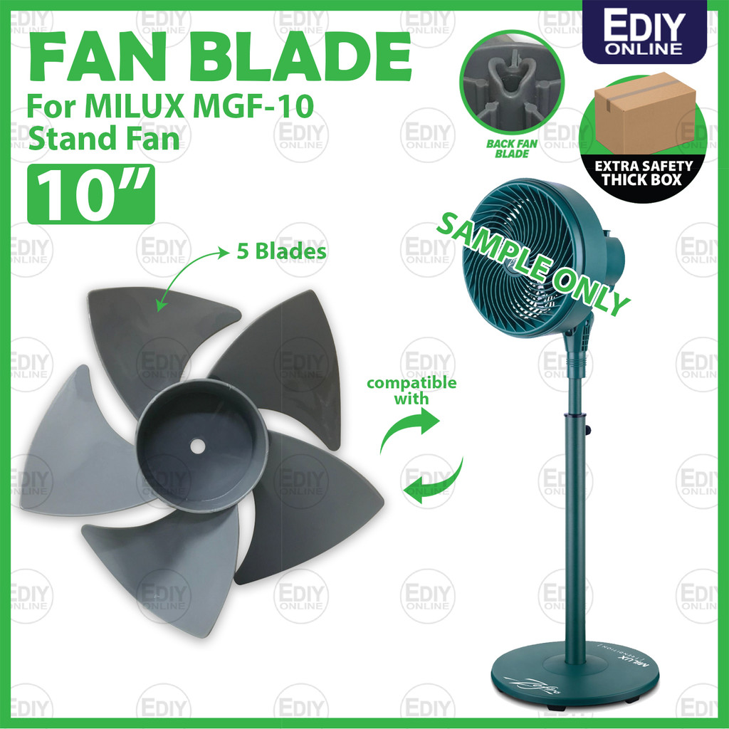 FAN BLADE for MILUX MGF-10 MGF-W10  Zefiro Gale Stand Wall Table fan 10" Turbo knob Bilah kipas meja Berdiri Dinding