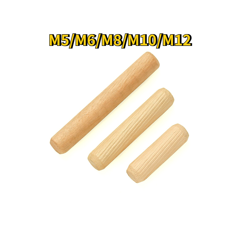 Log stoppers, wood nails, solid wood sticks, tenons, twill wedges, wood bolts, logs, small dowels, wardrobe cabinet connectors M5/M6/M8/M10/M12【BoltGo】