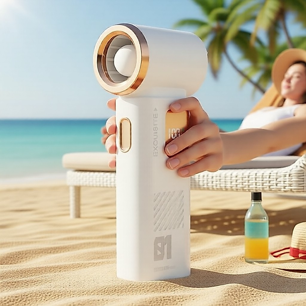 USB Rechargeable Pocket Fan, High-Speed Turbo, Extended Endurance, Mini Handheld Design Kipas Poket Boleh Cas USB, Turbo Laju Tinggi, Tahan Lama, Reka Bentuk Mini Genggam
