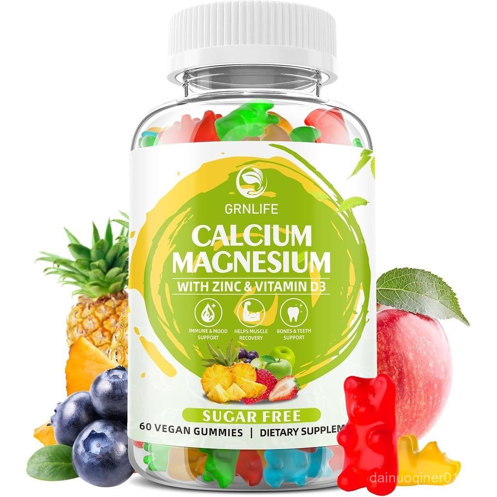 Kalsium Magnesium Zink dengan Gula D3 Kalsium untuk Wanita Lelaki Magnesium untuk Tulan…