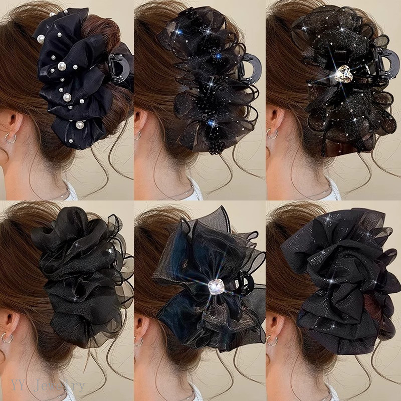 Klip rambut berbentuk busur yang sangat elegan, sesuai untuk wanita, seperti seorang puteri, anggun dan mewah, klip rambut besar ini sesuai untuk gaya updo yang bervolum, aksesori rambut baharu.