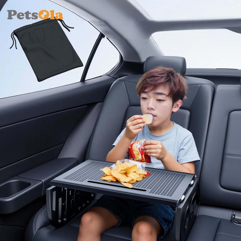 [PETSOLA] Car Laptop Desk Comfortable with Storage Bag Car Table Board Folding Eating Table for 3 Y Working Business Tri