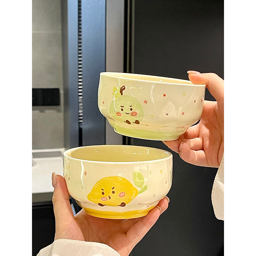 Rice Bowl Household One Person Dedicated Cute Single Simple High-End Underglaze Color 2…