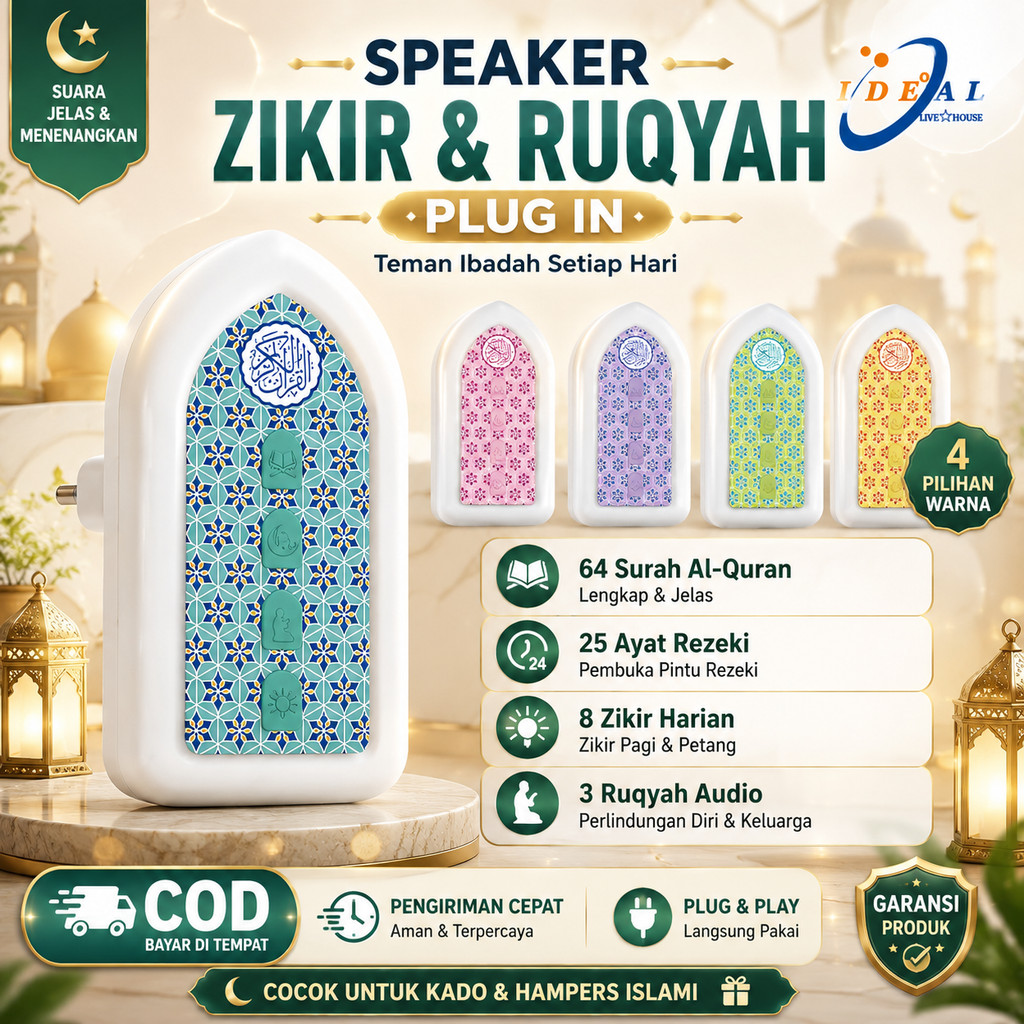 Latest 2026! ZK3S | Speaker Quran 30 Juz Murottal Lamp Sleep 24 Hours • Ruqyah • Zikir • Plug in • Muslim Prayer Player