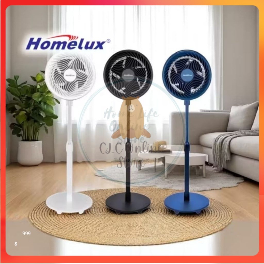 ⭐ Homelux Powerful 2-In-1 Stand Fan 8" / 12" Adjustable Satnd Fan Table Fan Living Fan Kipas Meja 90W  立式电风扇