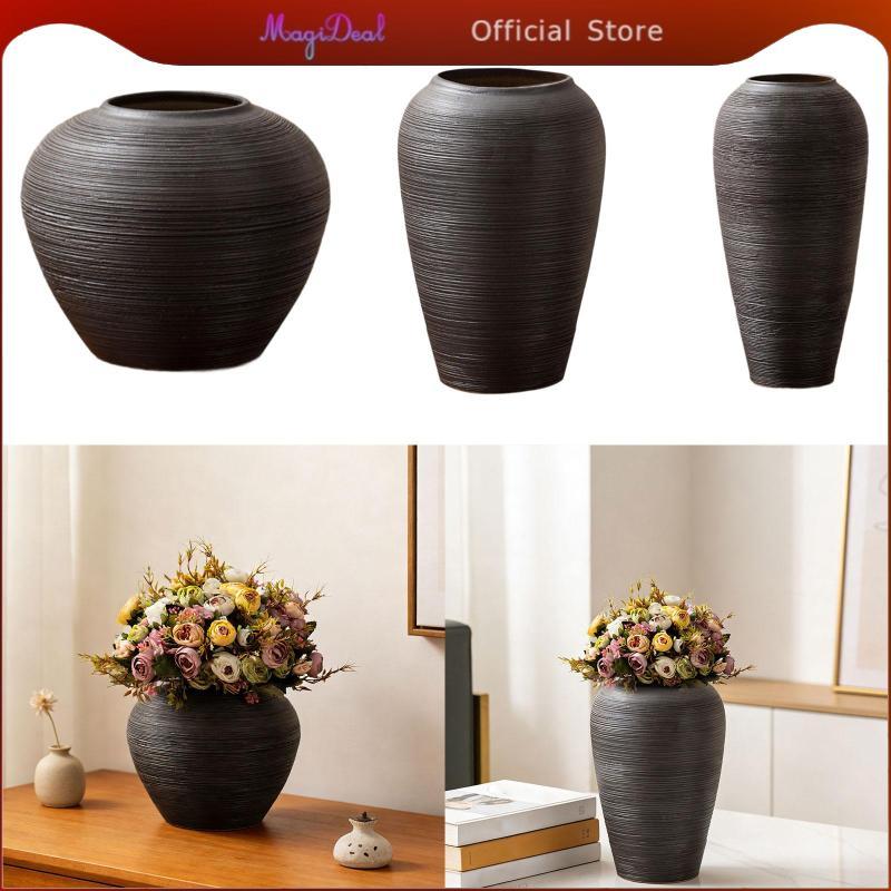 MagiDeal Ceramic Vase Pottery Rustic Decorative Handcrafted Glazed Centerpiece Minimalist Flower Accent Suitable for Gift Giving Home Office