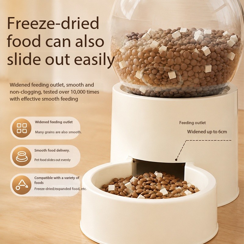Automatic cat feeder and water dispenser 2-in-1, large-capacity automatic circulating cat and dog bowl with timer