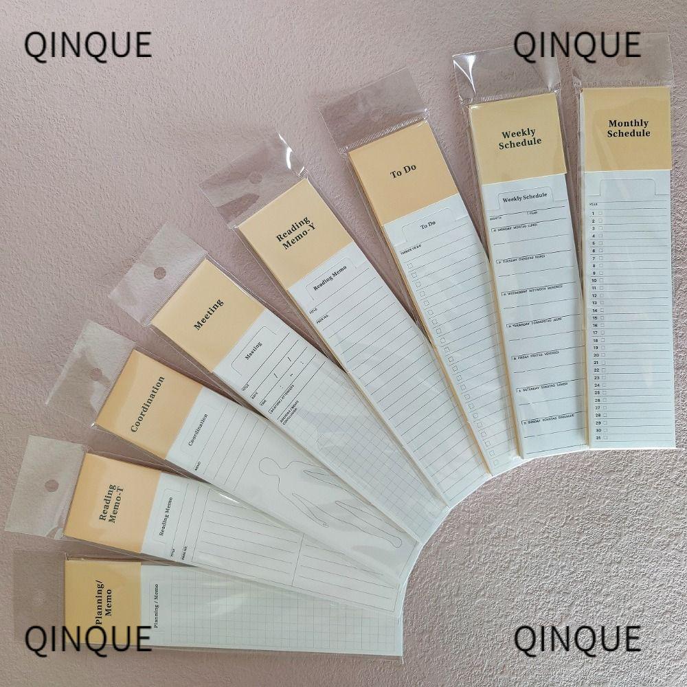 QINJUE Memo Pads, To Do List Journal Daily Weekly Planner Note Paper,  Bookmark Type Note Pad Students