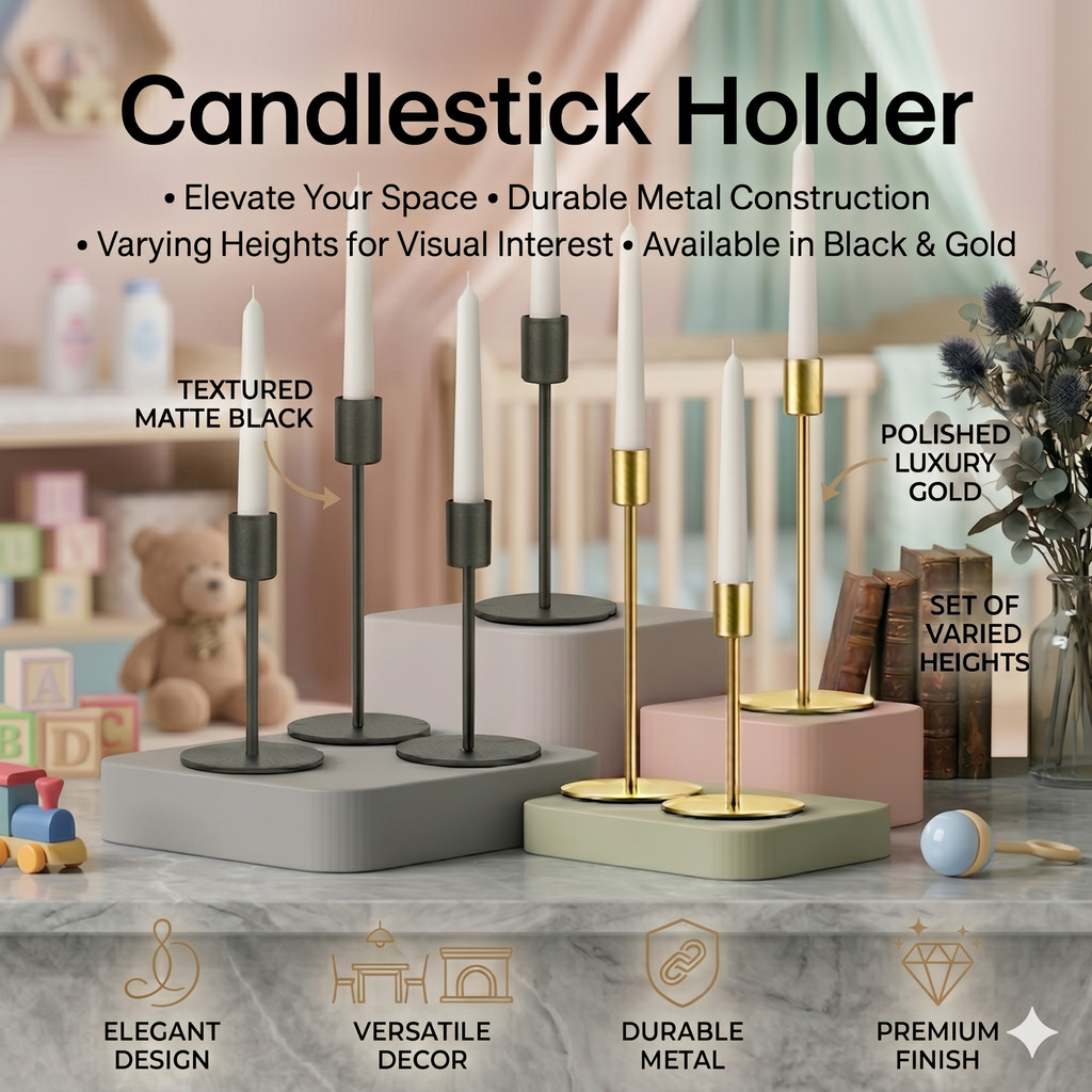 BH Candlestick Holder Romantic Style Candlelight Dinner Home Table Living Room Birthday Wedding Simple Decoration 烛台架