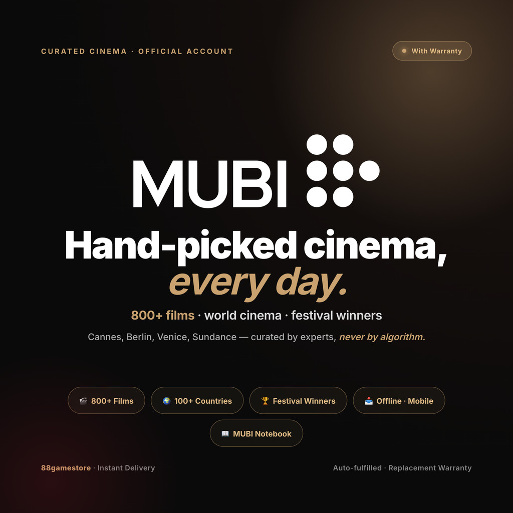 MUBI Premium Subscription With Warranty | 800+ Indie & Arthouse Films | World Cinema | Film Festival