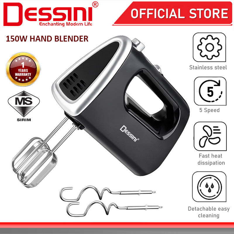 DESSINI ITALY 5 Speed Electric Hand Mixer Egg Beater Blender Grinder Processor Dough Whisk Mesin / Pengadun Bancuh Telur