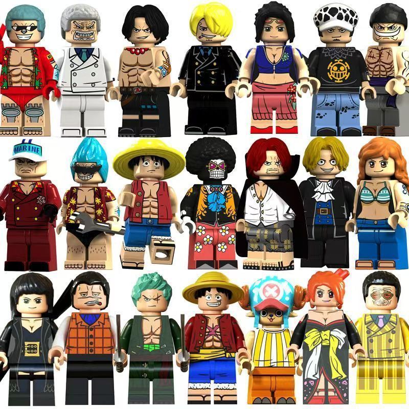 Compatible with Lego One Piece One Piece Luffy Zoro Nami Chopper Frankie Assembled Building Block Minifigure Toy 5.28