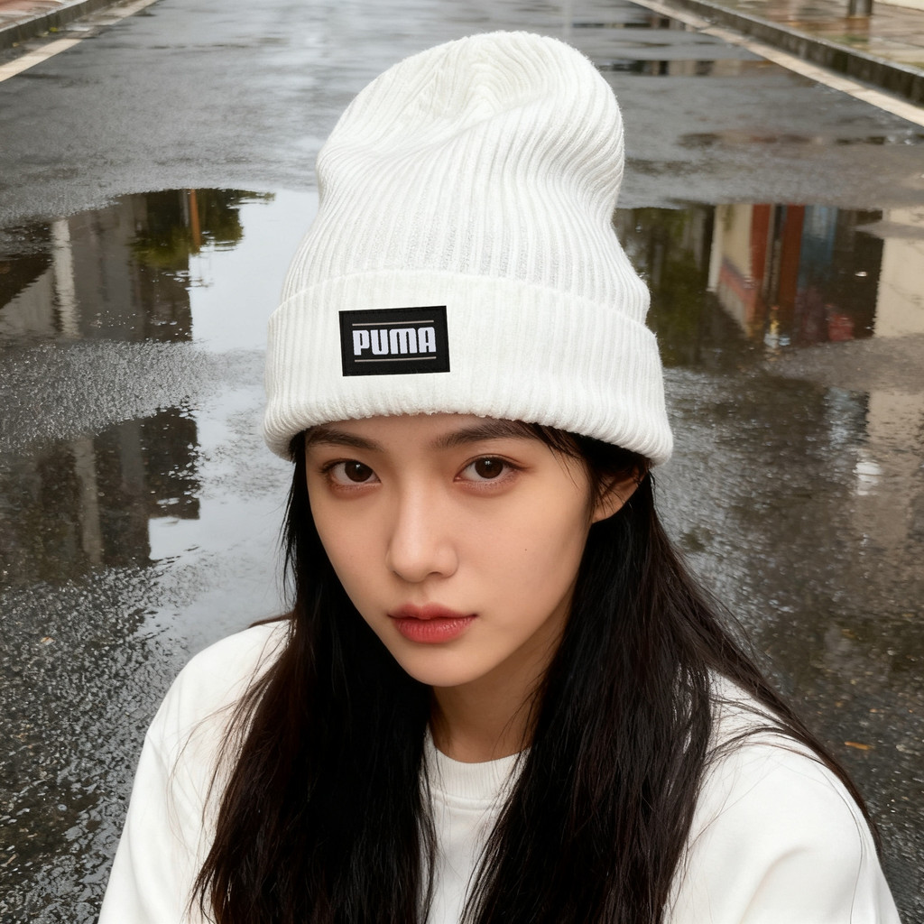 PUMA PUMA Beige Woolen Hat Men Women Hat 2026 Summer New Style Sports Warm Knitted Hat024038