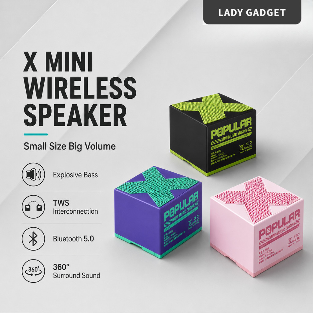 X 360° Wireless Bluetooth Audio Speakers 3D Stereo Mini Portable Smart Subwoofer Speaker Portable Speaker