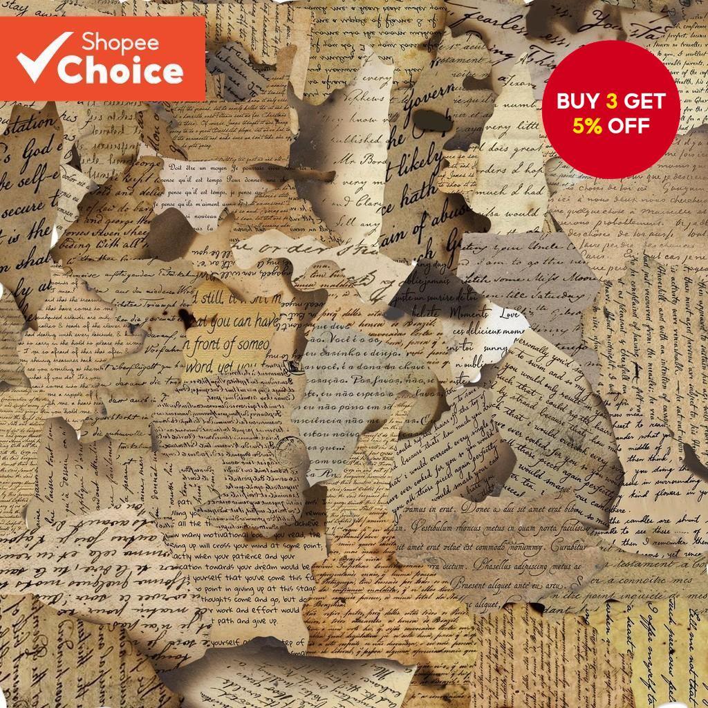 Cute Stickers 50PCS Waterproof Sticker Personalized School Vintage Burned Paper Stickers