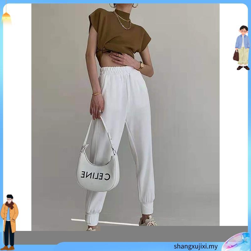 Women Vintage Pullover Knitted Short Sleeve Vest Tank Top Solid Casual Turtle Neck Loose Sweater