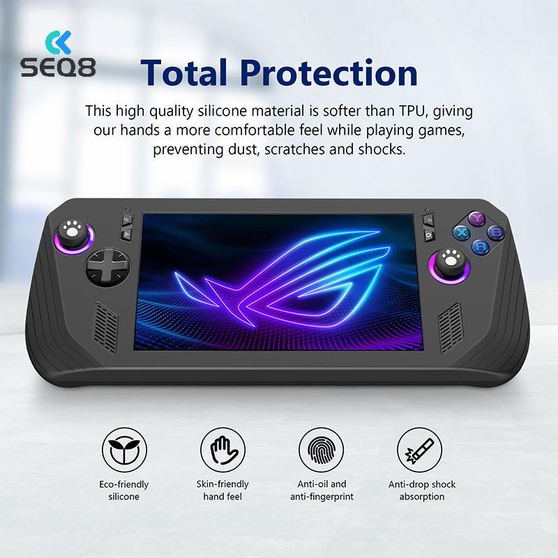 [SEQ8] For Asus ROG Ally X Gaming Console Silicone Protective Cover Shoproof Protector Shell Sleeve Anti-Scratch Protective Skin Case new