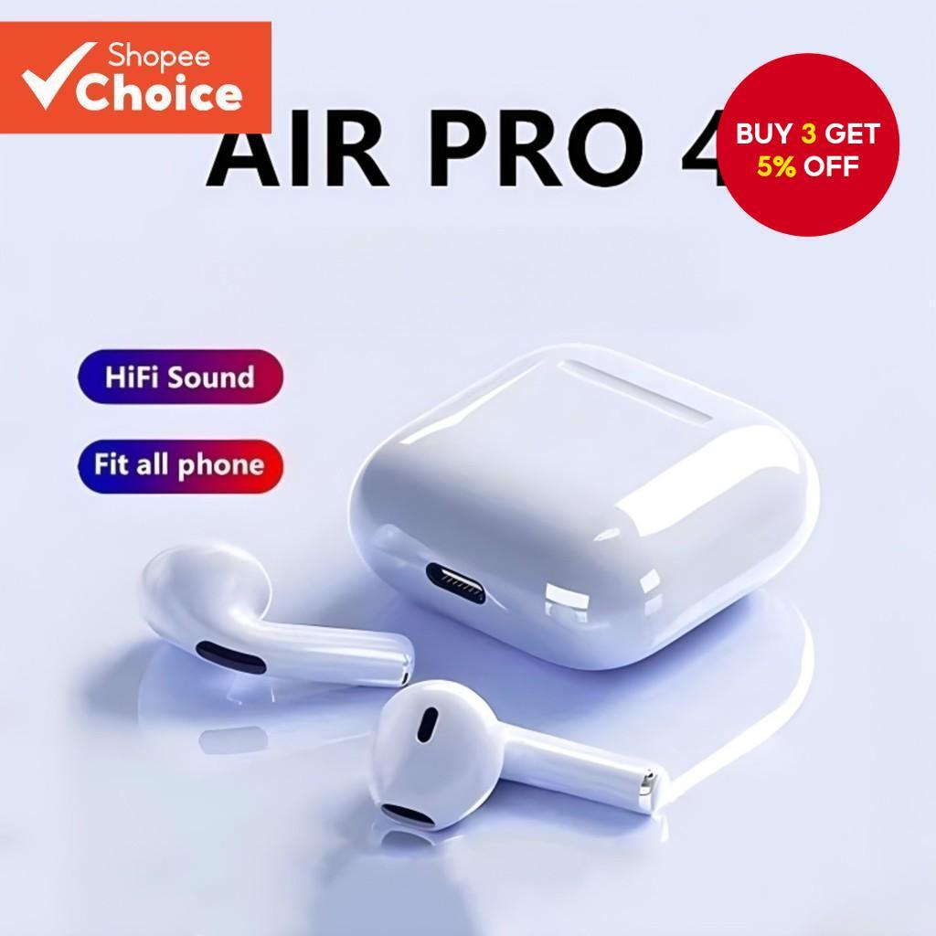 Pro 4 Earphone Wireless Bluetooth TWS Headphone Noise Reduction Gaming Headset for Mobile Devices Earbuds