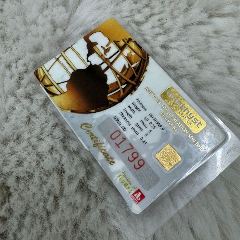 Gold Bar 999.9 9 (Pure Gold) 0.25gm