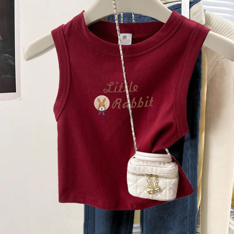 女童吊带  Girl's Vest   女童背心夏日多巴胺穿搭显白小吊带背心女童2025新款修身短款无袖百搭上衣06.01