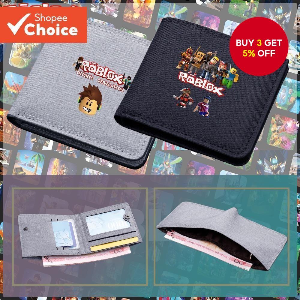 Roblox kids Wallet Roblox Printed Bifold Wallet Boy Canvas Coin Purse Anime Merchandise Student Zipper Wallet Teenager Bank Card Holder Pocket Gifts