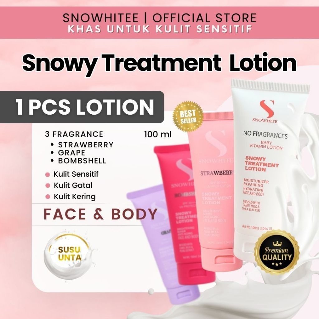 SNOWHITEE Treatment Lotion Susu Unta Merawat masalah kulit kering eczema gatal-gatal ruam