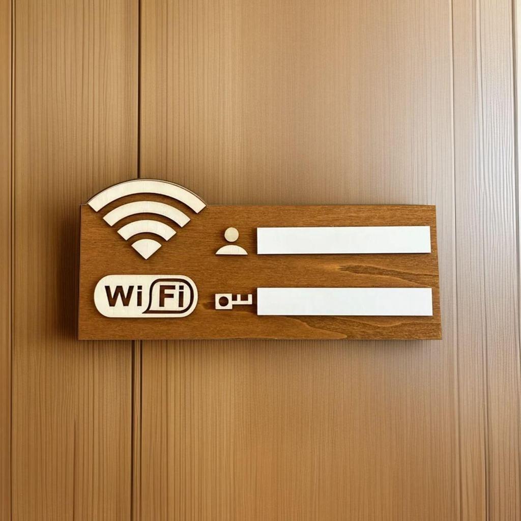 💛Taiwan Ready Stock🚀🚀💛Free Shipping💛Can Invoicing💛Retro Wood Grain wifi Prompt Sign Wooden Fast Shipping Hotel Network Coverage WiFi Internet Prompt Self-Adhesive