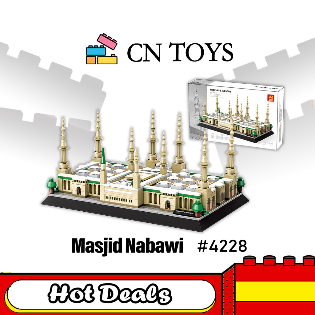 【Masjid Nabawi】Building Block Arab Saudi Set Mosque- Islamic Architecture Mosque Nabawi Puzzle Toy Display Gift Masjid