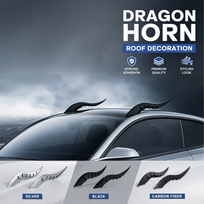 Car Roof Dragon Horn Decoration Universal ABS Exterior Aksesori Kereta Bonet Trunk Styling