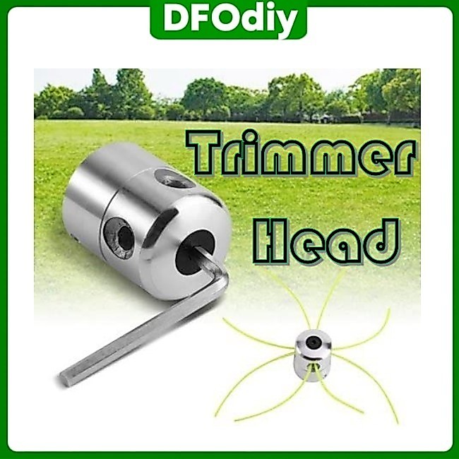 DFOdiy Aluminium Grass Trimmer Head with 4 Trimmer Lines for Brush Cutter Grass Trimmer Grass Cutter Mesin Potong Rumput
